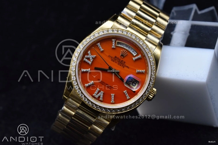 Best Edition Carnelian on Dial Date Red Bracelet YG 36 1:1 A2836 YG Day RAF 1202